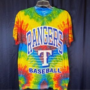 Texas Rangers Custom Tye Dyed T Shirt Size Medium
